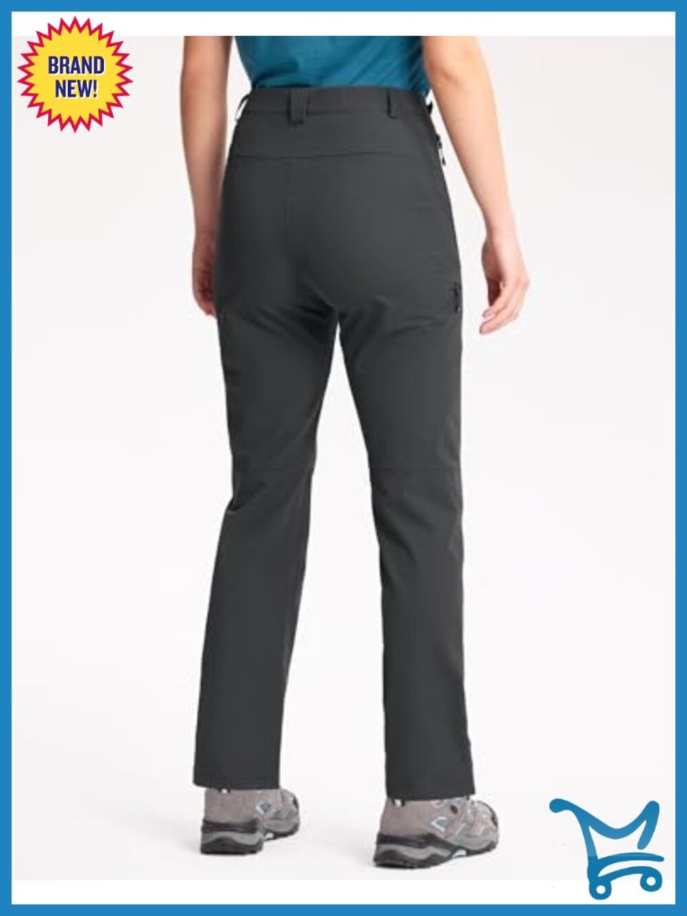 Quick Dry Water Resistant Stretch Cargo Hiking Pants Zip Pockets - Picture 3 of 6